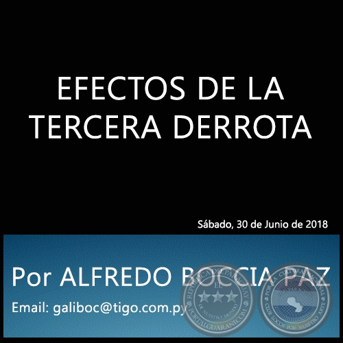 EFECTOS DE LA TERCERA DERROTA - Por ALFREDO BOCCIA PAZ - Sábado, 30 de Junio de 2018